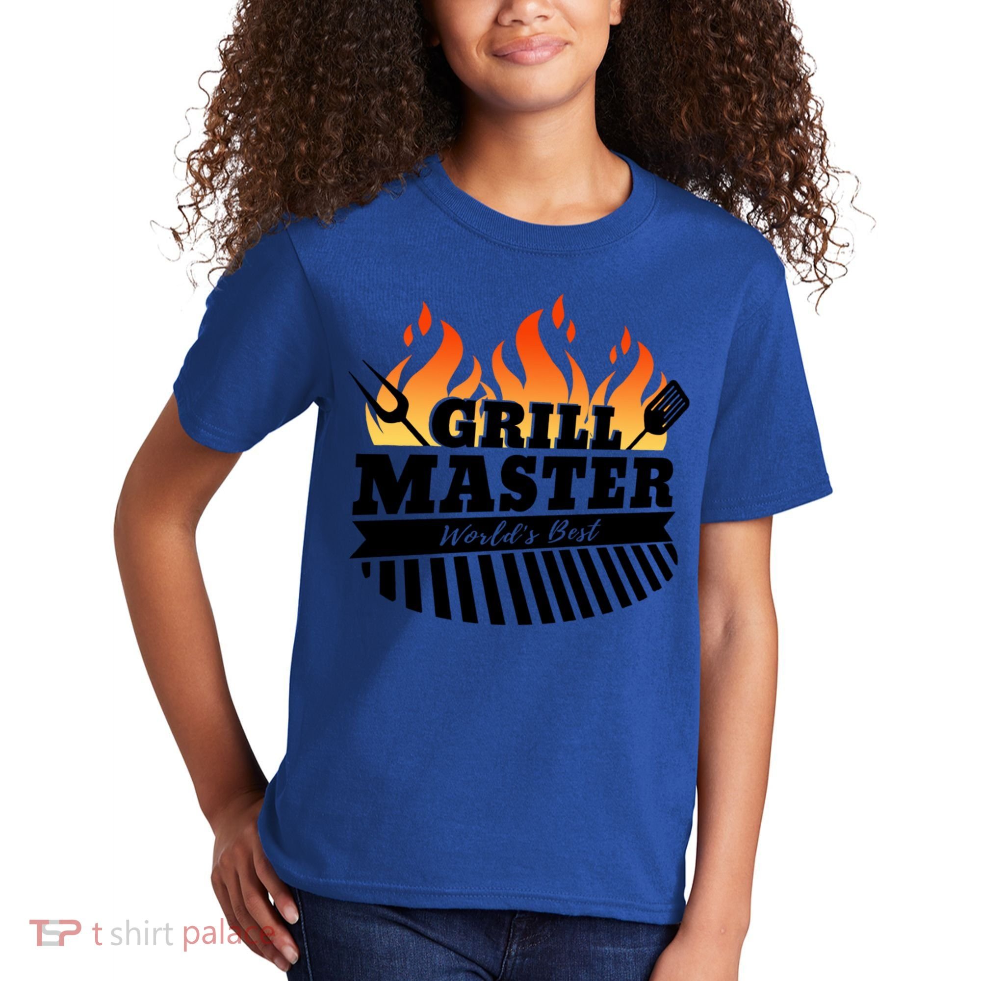 Funny Bbq Grill Master Worlds Best Grillfather Grillers Cute Gift Kids T-Shirt
