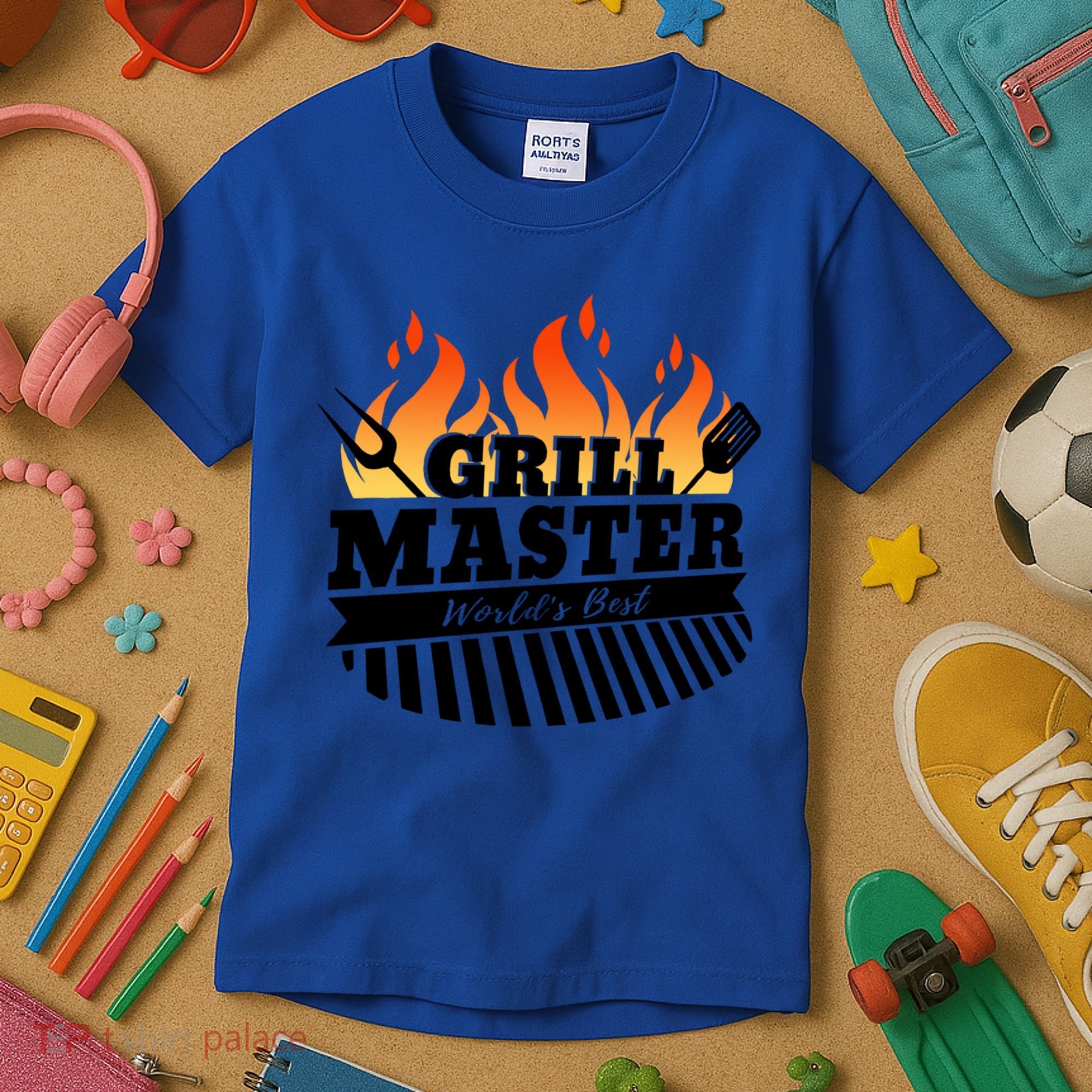 Funny Bbq Grill Master Worlds Best Grillfather Grillers Cute Gift Kids T-Shirt