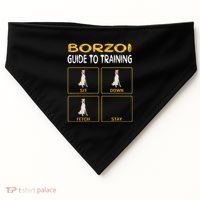 Funny Borzoi Guide To Training Dog Obedience USA-Made Doggie Bandana thumb 0