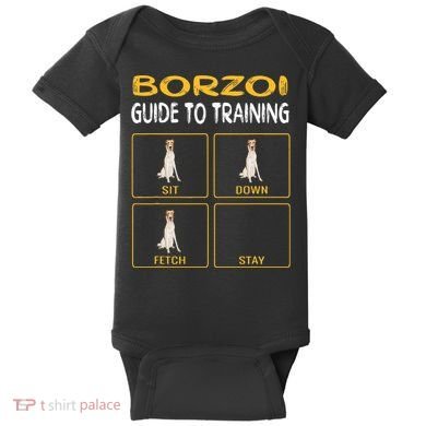 Funny Borzoi Guide To Training Dog Obedience Baby Bodysuit