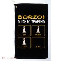 Funny Borzoi Guide To Training Dog Obedience Golf Towel thumb 0
