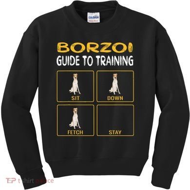 Funny Borzoi Guide To Training Dog Obedience Kids Sweatshirt