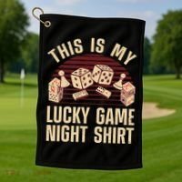 Funny Board Game Lucky Game Night Gift Golf Towel thumb 1