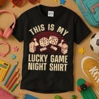 Funny Board Game Lucky Game Night Gift Kids T-Shirt thumb 3