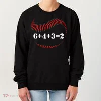Funny Baseball Gift 6+4+3 2 Baseball Double Play Gift Women's Sweatshirt thumb 0