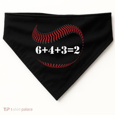 Funny Baseball Gift 6+4+3 2 Baseball Double Play Gift USA-Made Doggie Bandana