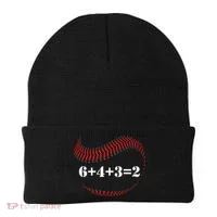 Funny Baseball Gift 6+4+3 2 Baseball Double Play Gift Beanie thumb 0