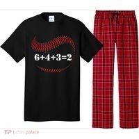 Funny Baseball Gift 6+4+3 2 Baseball Double Play Gift Pajama Set thumb 0