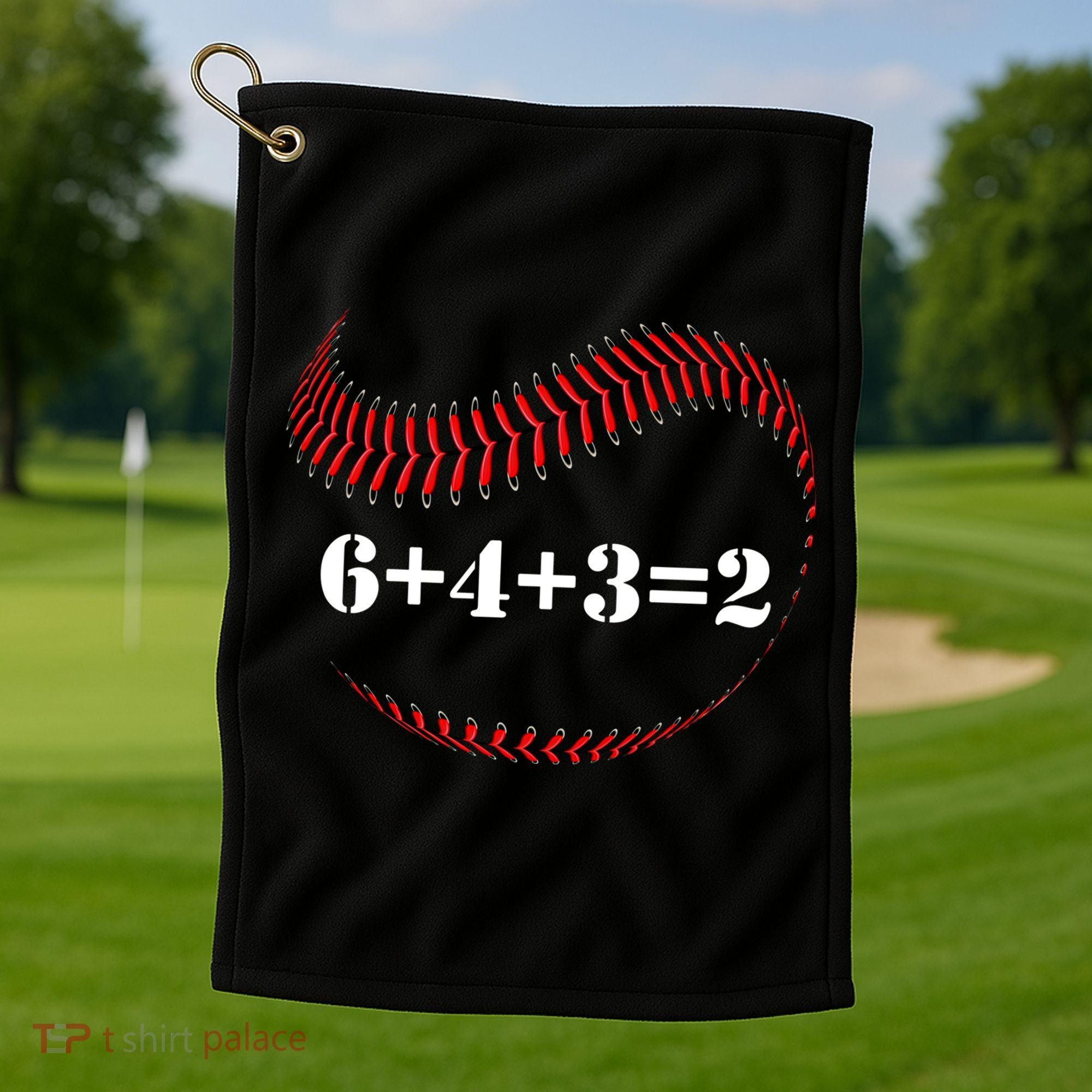 Funny Baseball Gift 6+4+3 2 Baseball Double Play Gift Golf Towel