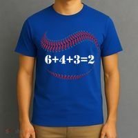 Funny Baseball Gift 6+4+3 2 Baseball Double Play Gift T-Shirt thumb 3