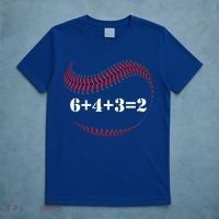 Funny Baseball Gift 6+4+3 2 Baseball Double Play Gift T-Shirt thumb 5