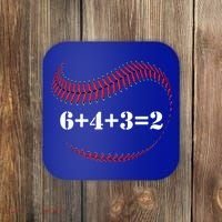 Funny Baseball Gift 6+4+3 2 Baseball Double Play Gift Coaster thumb 0
