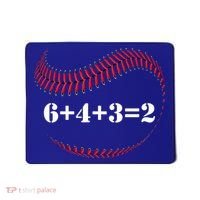 Funny Baseball Gift 6+4+3 2 Baseball Double Play Gift Mousepad thumb 0