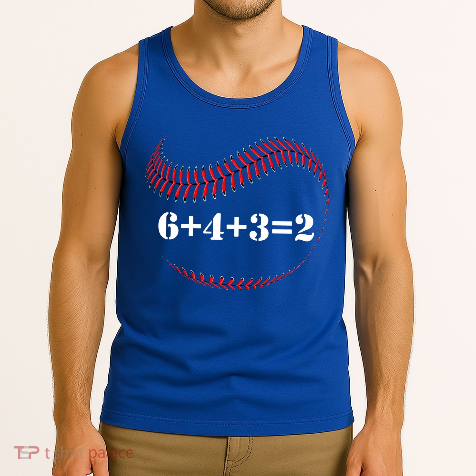 Funny Baseball Gift 6+4+3 2 Baseball Double Play Gift Tank Top