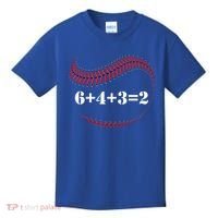 Funny Baseball Gift 6+4+3 2 Baseball Double Play Gift Kids T-Shirt thumb 0