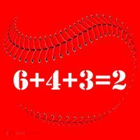 Funny Baseball Gift 6+4+3 2 Baseball Double Play Gift Santa Hat thumb 1