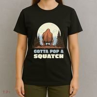 Funny Bigfoot Gotta Pop A Squatch Sasquatch Poop Joke Pun T-Shirt thumb 4