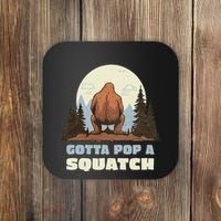 Funny Bigfoot Gotta Pop A Squatch Sasquatch Poop Joke Pun Coaster thumb 0