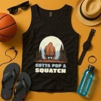 Funny Bigfoot Gotta Pop A Squatch Sasquatch Poop Joke Pun Tank Top thumb 4
