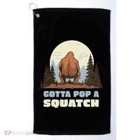 Funny Bigfoot Gotta Pop A Squatch Sasquatch Poop Joke Pun Golf Towel thumb 0