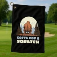 Funny Bigfoot Gotta Pop A Squatch Sasquatch Poop Joke Pun Golf Towel thumb 1