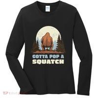 Funny Bigfoot Gotta Pop A Squatch Sasquatch Poop Joke Pun Women's Long Sleeve Shirt thumb 0