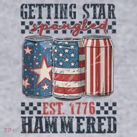 Funny Beer Getting Star Spangled Hammered 4th Of July Preppy Women's Sweatshirt thumb 2