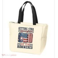 Funny Beer Getting Star Spangled Hammered 4th Of July Preppy Tote Bag thumb 3