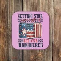 Funny Beer Getting Star Spangled Hammered 4th Of July Preppy Coaster thumb 0