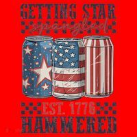 Funny Beer Getting Star Spangled Hammered 4th Of July Preppy Santa Hat thumb 1