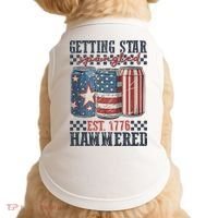 Funny Beer Getting Star Spangled Hammered 4th Of July Preppy Doggie Tank thumb 0