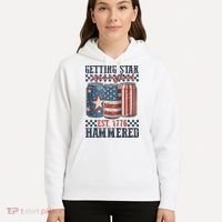Funny Beer Getting Star Spangled Hammered 4th Of July Preppy Hoodie thumb 5
