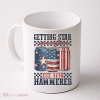 Funny Beer Getting Star Spangled Hammered 4th Of July Preppy Coffee Mug thumb 0