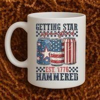 Funny Beer Getting Star Spangled Hammered 4th Of July Preppy Coffee Mug thumb 2