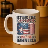 Funny Beer Getting Star Spangled Hammered 4th Of July Preppy Coffee Mug thumb 4