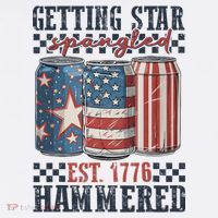 Funny Beer Getting Star Spangled Hammered 4th Of July Preppy Women's Hoodie thumb 2