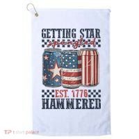 Funny Beer Getting Star Spangled Hammered 4th Of July Preppy Golf Towel thumb 0