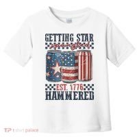 Funny Beer Getting Star Spangled Hammered 4th Of July Preppy Toddler T-Shirt thumb 0