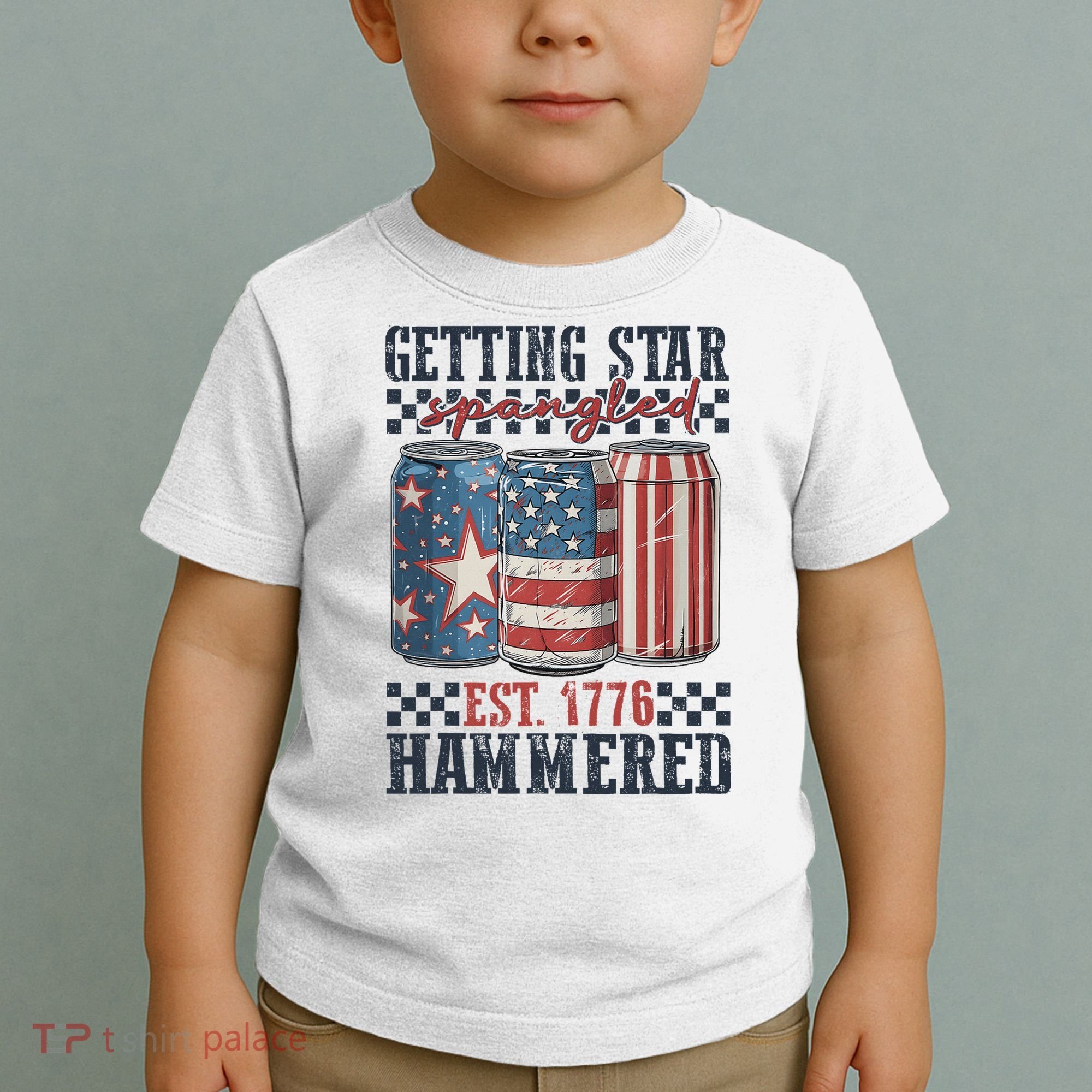 Funny Beer Getting Star Spangled Hammered 4th Of July Preppy Toddler T-Shirt