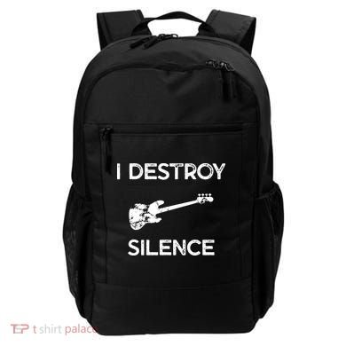 Funny Bass Guitar I Destroy Silence Backpack