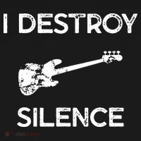 Funny Bass Guitar I Destroy Silence Backpack thumb 2