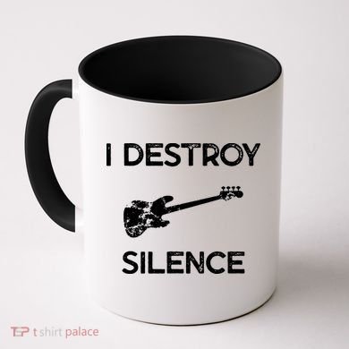 Funny Bass Guitar I Destroy Silence Coffee Mug