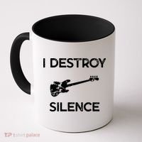Funny Bass Guitar I Destroy Silence Coffee Mug thumb 0