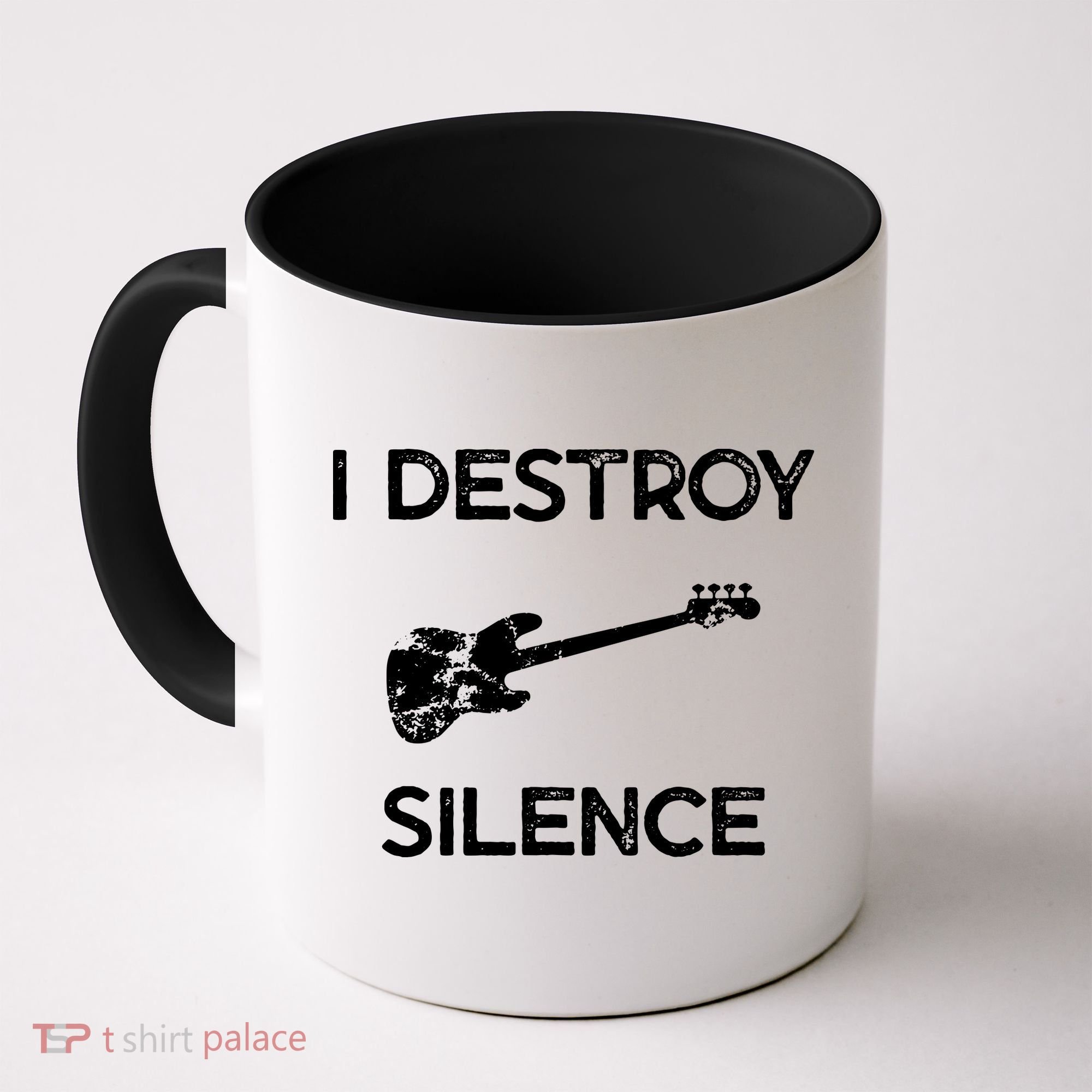 Funny Bass Guitar I Destroy Silence Coffee Mug