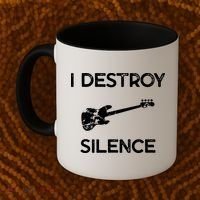 Funny Bass Guitar I Destroy Silence Coffee Mug thumb 2