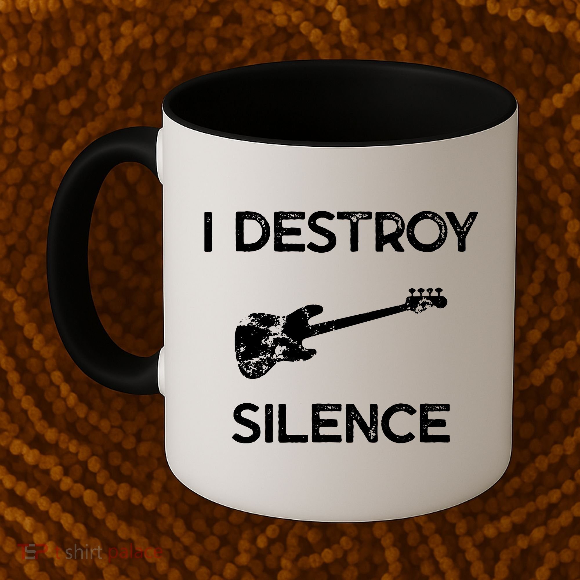 Funny Bass Guitar I Destroy Silence Coffee Mug