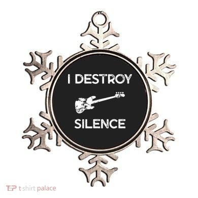 Funny Bass Guitar I Destroy Silence Ornament