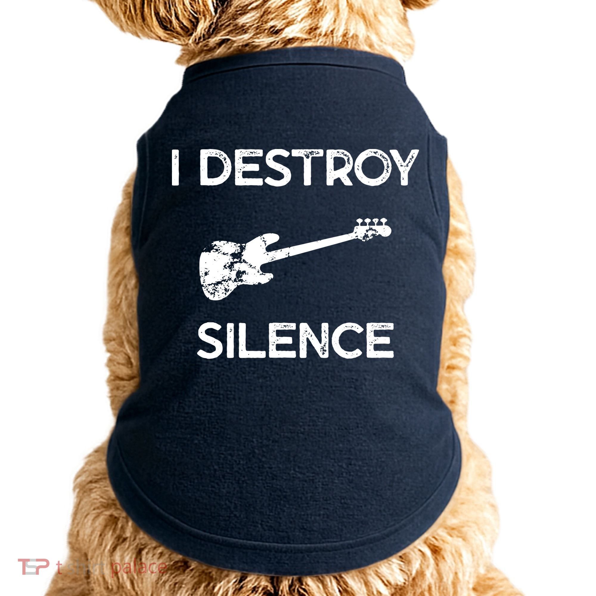 Funny Bass Guitar I Destroy Silence Doggie Tank