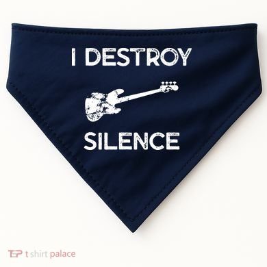 Funny Bass Guitar I Destroy Silence USA-Made Doggie Bandana