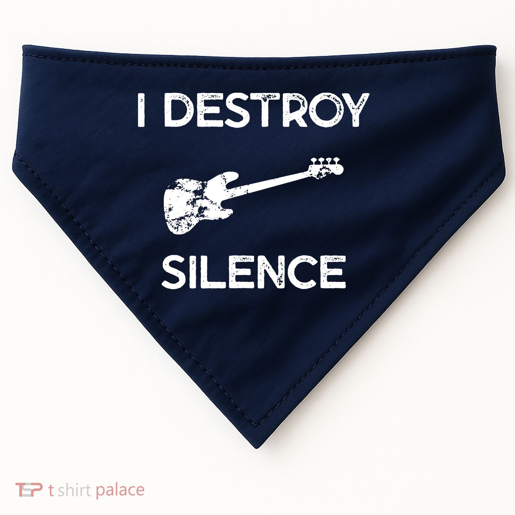 Funny Bass Guitar I Destroy Silence USA-Made Doggie Bandana
